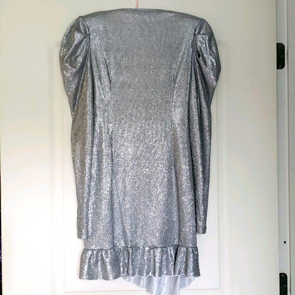 Pretty Little Things Silver wrap dress - Picture 3 of 8